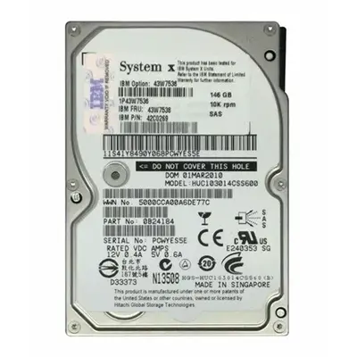 42C0269 IBM 146GB 6Gb/s SAS 10000 2.5-Inch Hard Drive