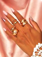 Minimalist Simple Retro Rings for Women & Girls, New Fashion Matching Jewelry for Party, Daily Clothing Decor, Trendy All-mat...