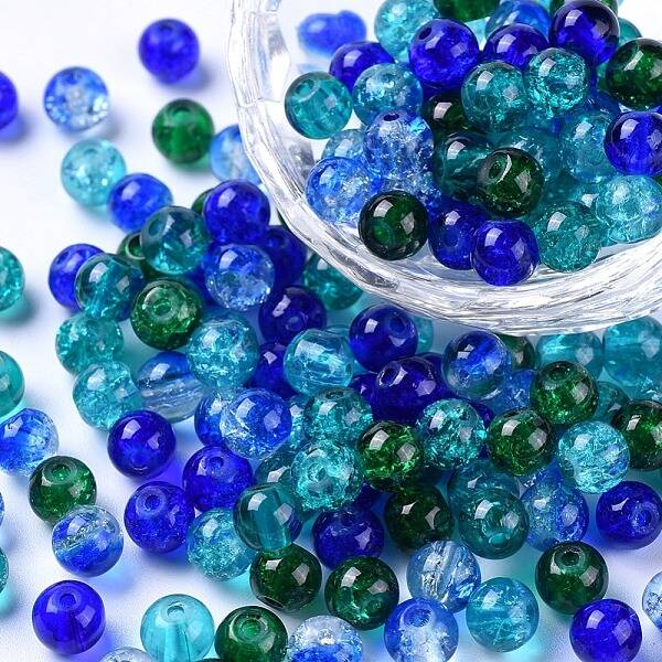 Baking Painted Crackle Glass Beads