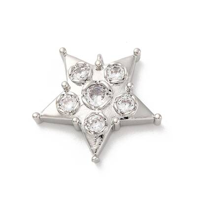 Brass Micro Pave Cubic Zirconia Pendants