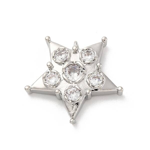 Brass Micro Pave Cubic Zirconia Pendants