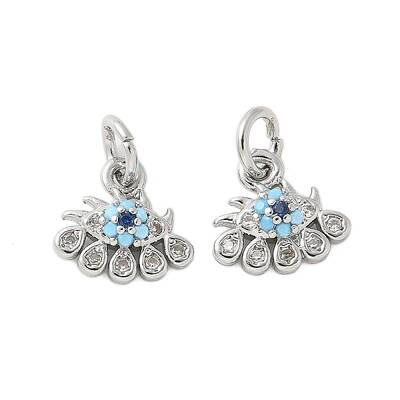 Brass Micro Pave Cubic Zirconia Charms