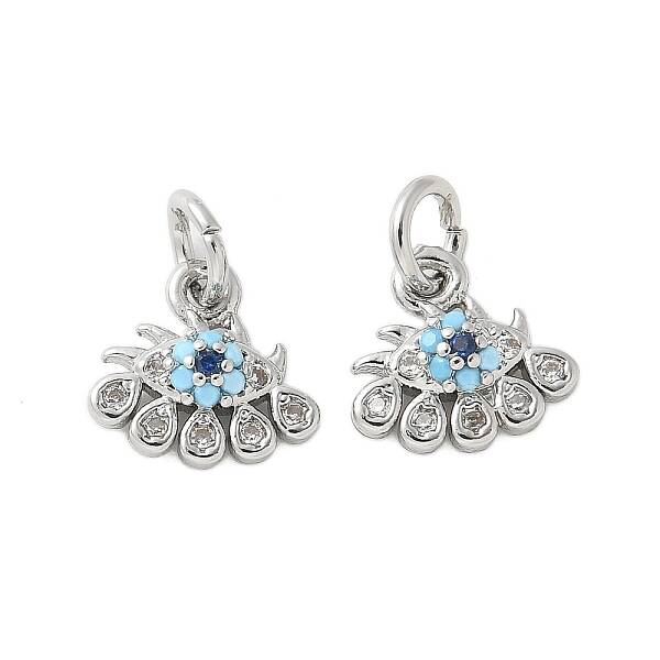 Brass Micro Pave Cubic Zirconia Charms