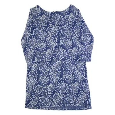 WHITE STUFF Womens Day Dress Blue Floral Knee Length UK 16