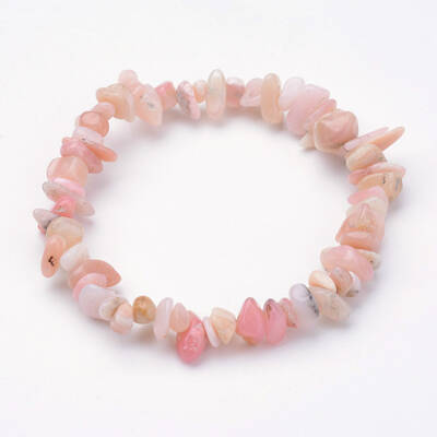 Natural Morganite Beaded Stretch Bracelets