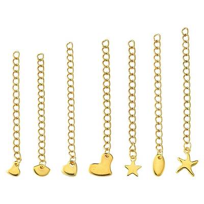 7Pcs 7 Styles 304 Stainless Steel Chain Extender