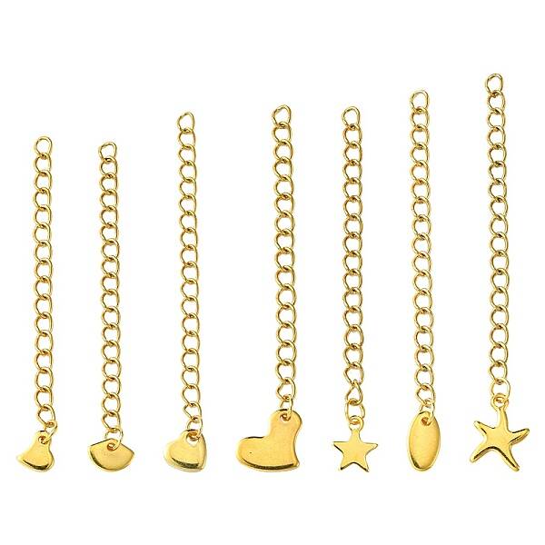 7Pcs 7 Styles 304 Stainless Steel Chain Extender