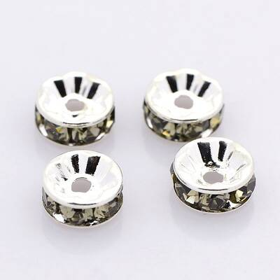 Brass Grade A Rhinestone Spacer Beads