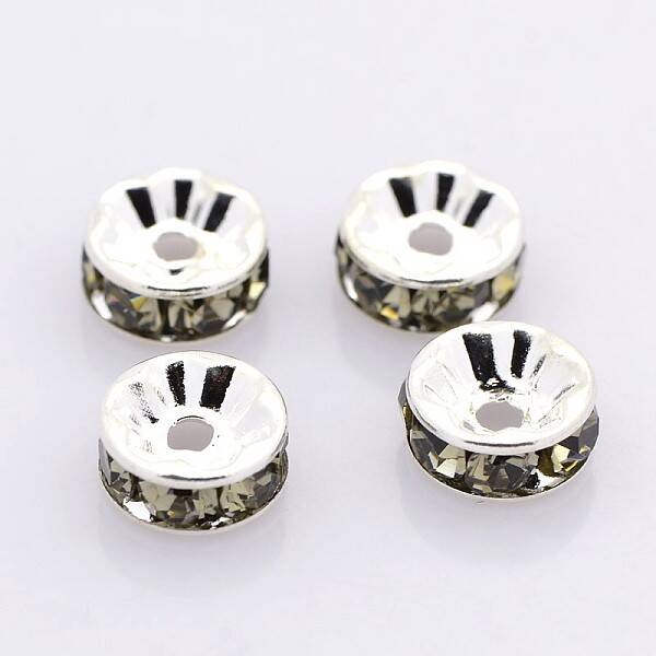 Brass Grade A Rhinestone Spacer Beads