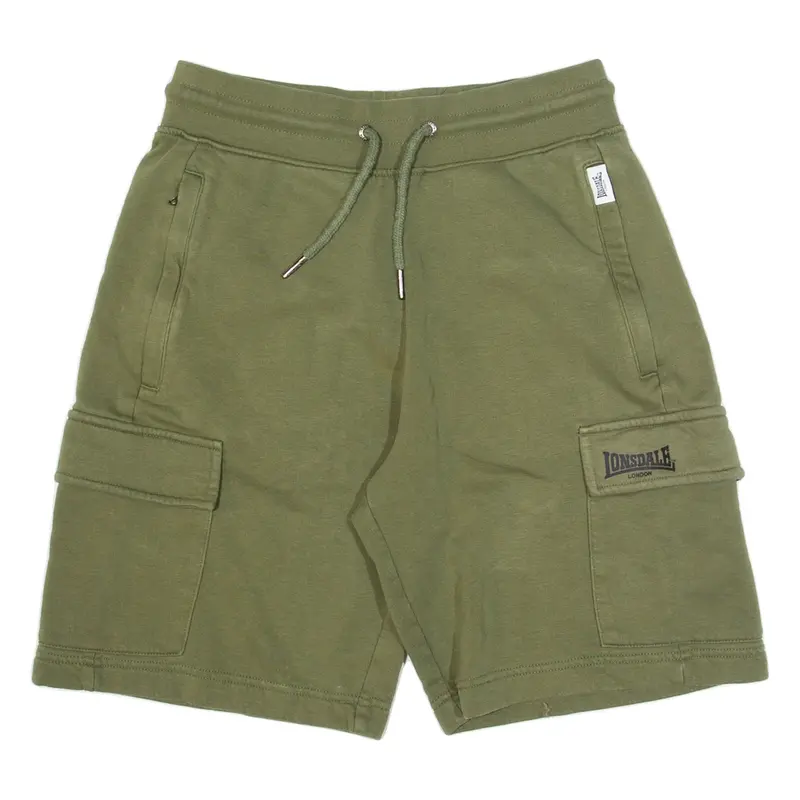 LONSDALE Mens Casual Shorts Green Relaxed S W28