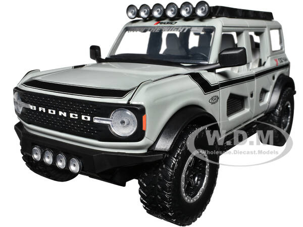 2021 Ford Bronco Gray with Black Stripes with Roof Rack \