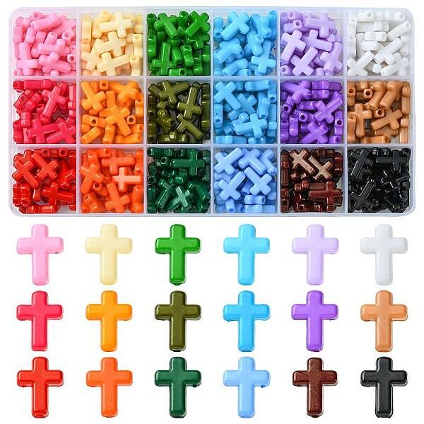 360Pcs 18 Colors Opaque Acrylic Beads