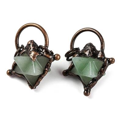 Natural Green Aventurine Merkaba Star Pendants