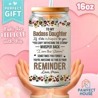 Pawfect House Mom Reminder Glass Coffee Cups With Lids And Straw, Birthday Gifts For Daughters, Glass Cups Gifts From Mommy, ...