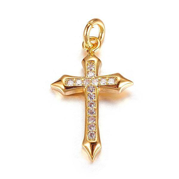 Brass Micro Pave Cubic Zirconia Pendants