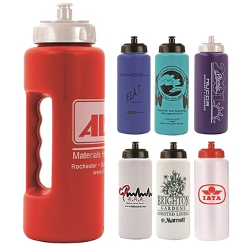 90 Custom 32 oz Grip Bottle with Push 'n Pull Cap - BPA Free & ...