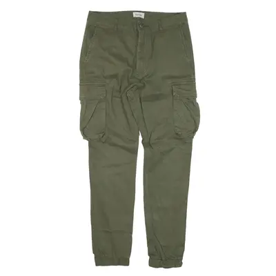 YOUR TURN Cargo Trousers Green Slim Tapered Womens W30 L26