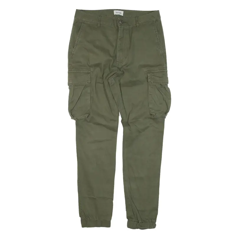 YOUR TURN Cargo Trousers Green Slim Tapered Womens W30 L26
