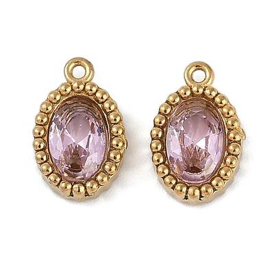 Ion Plating(IP) 304 Stainless Steel Micro Pave Cubic Zirconia Charms