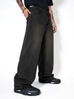 Unisex Casual Loose Jeans Baggy Straight Leg Denim Pants Long Trousers