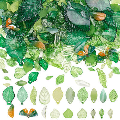 DIY Acrylic & Acrylic Leaf Pendants Jewelry Making Finding Kit
