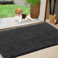 IM HOME Chenille Absorbent Outdoor Doormat, Washable Muddy Door Mats for Dog, Non Slip Dog Mat Indoor Doormat for Muddy Paw, ...