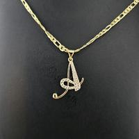 14K Goldplated Letters Pendant and Chain Set - 3M or 20 or 22 Inches Long - Elegant Jewelry for Holiday Gifts and Personal Ac...