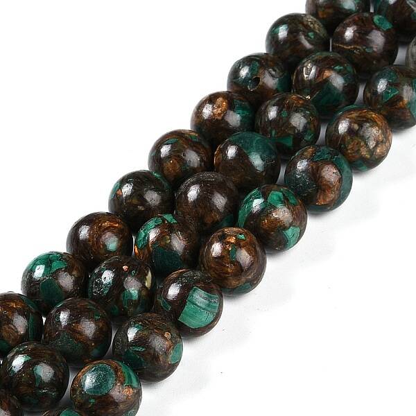 Assembled Natural Malachite & Bronzite Beads Strands