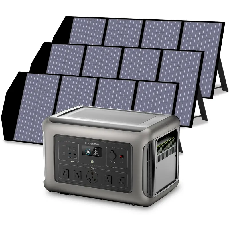 ALLPOWERS Solar Generator Kit 3200W Power Station 140W Solar Panel