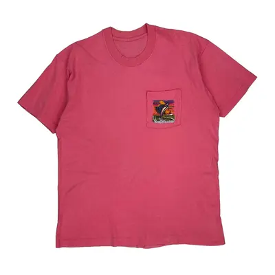 Single Stitch Unbranded T-Shirt - XL Pink Cotton