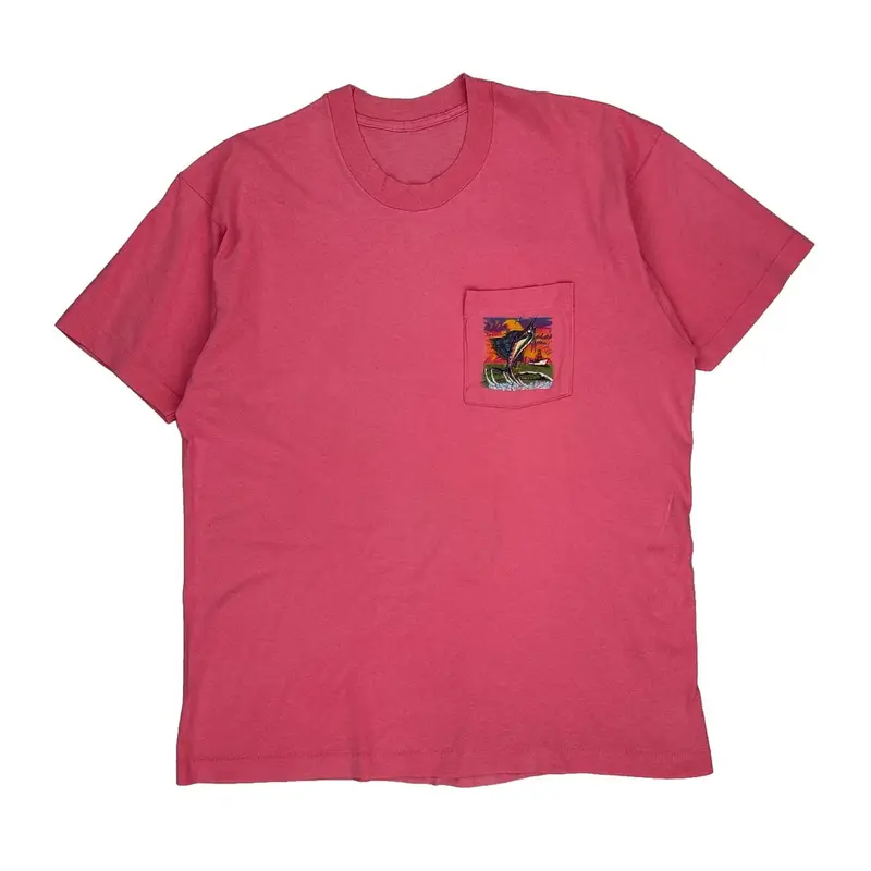 Single Stitch Unbranded T-Shirt - XL Pink Cotton