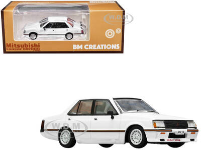 Mitsubishi Lancer EX2000 Turbo RHD (Right Hand Drive) White with Stripes with Extra Wheels 1/64 Diecast Model Car by BM Creat...