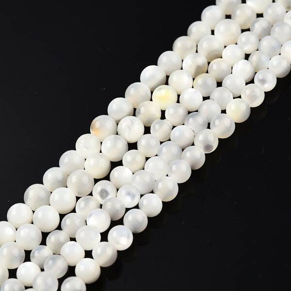 Natural White Shell Bead Strands
