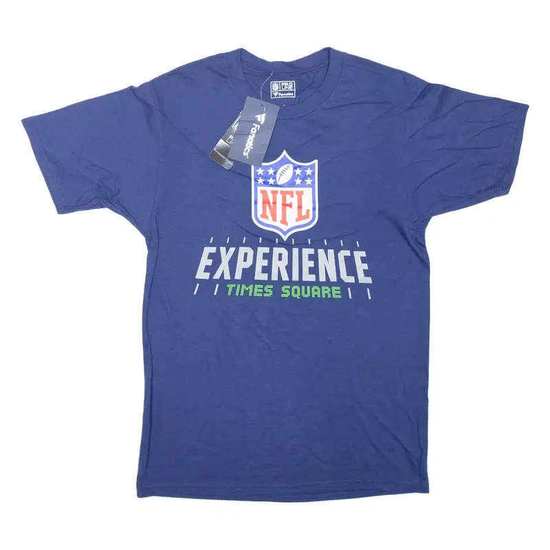 FANATICS NFL Times Square USA T-Shirt Blue Short Sleeve Mens S