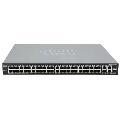 Cisco SF300-48P | Small Business 300 Series 48 x Ports PoE 10/100Base-TX + 2 x GE RJ-45 Ports + 2 x Combo SFP (mini-GBIC) Por...