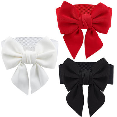 3Pcs 3 Colors Cloth Bowknot Elastic Chain Belts