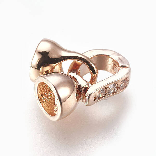 Brass Micro Pave Cubic Zirconia Fold Over Clasps