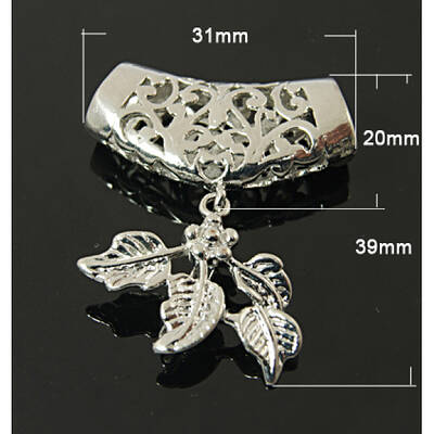 Platinum Brass Leaf Pinch Bails