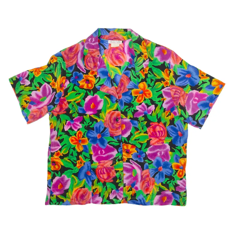 LINDSEY BLAKE Womens Printed Shirt Pink Collared Floral M