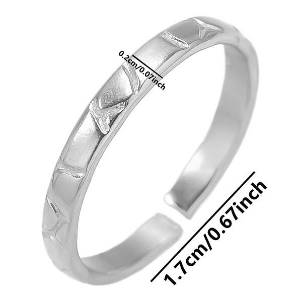 Stylish 304 Stainless Steel Cuff Ring for Women