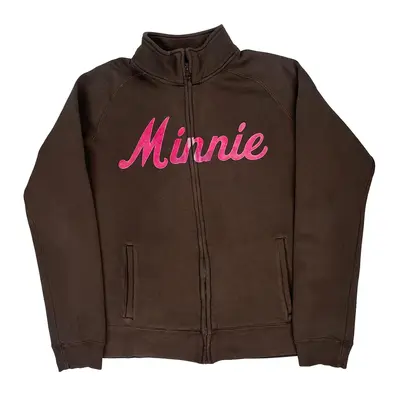 Minnie Mouse Disney Graphic Zip Up - XL Brown Cotton Blend