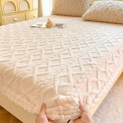 Embossed Taffeta Mattress Cover Set, 3 Counts/set Including 1 Mattress Cover & 2 Pillowcases, Soft Comfortable Bedding Set fo...