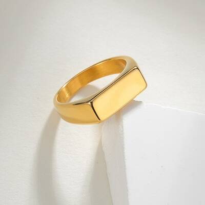 304 Stainless Steel Rectangle Finger Rings for Women