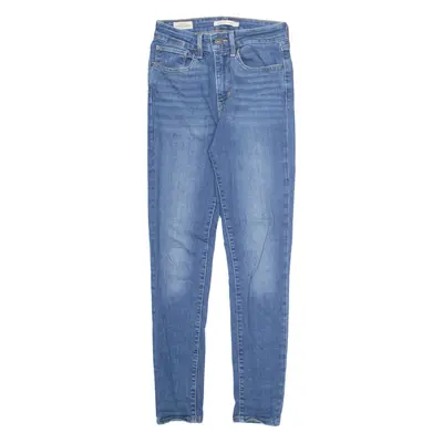 LEVI'S 721 High Rise BIG E Womens Jeans Blue Regular Skinny Stone Wash W24 L28
