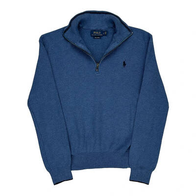 Ralph Lauren 1/4 Zip - Small Blue Cotton