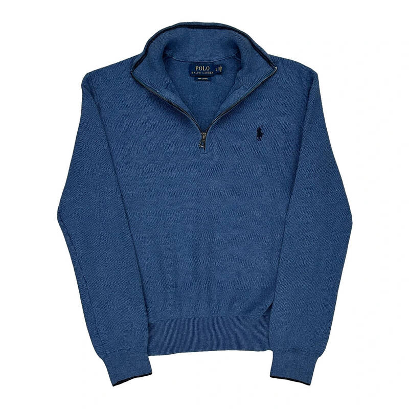 Ralph Lauren 1/4 Zip - Small Blue Cotton
