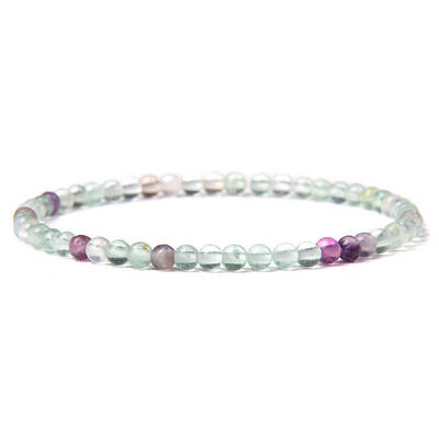 4mm Round Natural Fluorite Beads Bracelet for Men