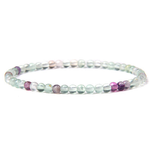 4mm Round Natural Fluorite Beads Bracelet for Men