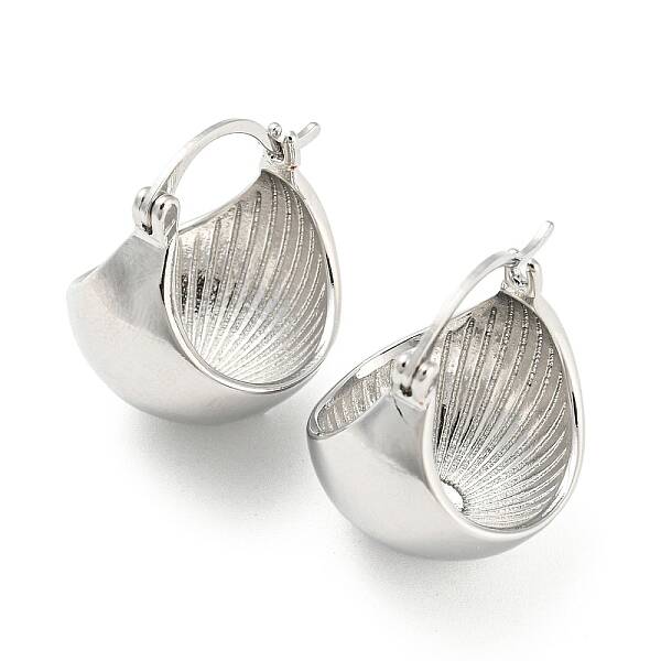 Rack Plating Brass Round Hoop Earrings