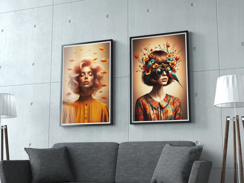 Surreal Harmony Wall Art Duo